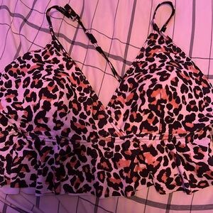 Cheetah print bathing suit top from Amazon size medium